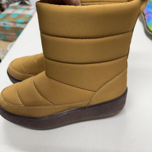 Madewell Toasty Puffer Boots Womens 8 Snow Tan Slip On Warm Winter Waterproof - Picture 3 of 10